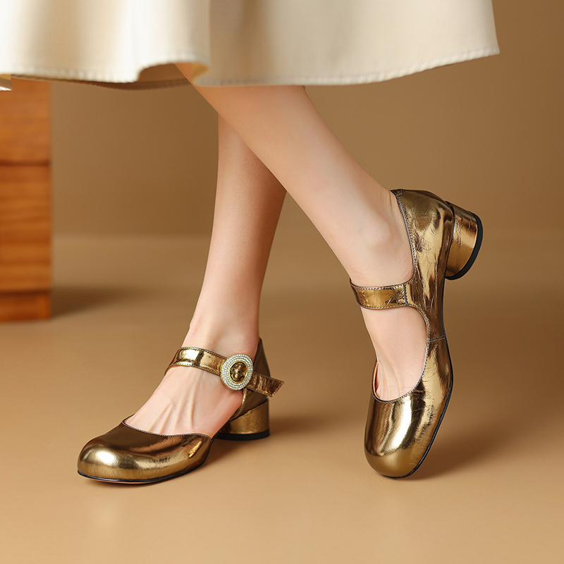 USS Shoes Virginia Women's Round Toe Ankle Buckle Strap Pumps - Luxuryurbanwear