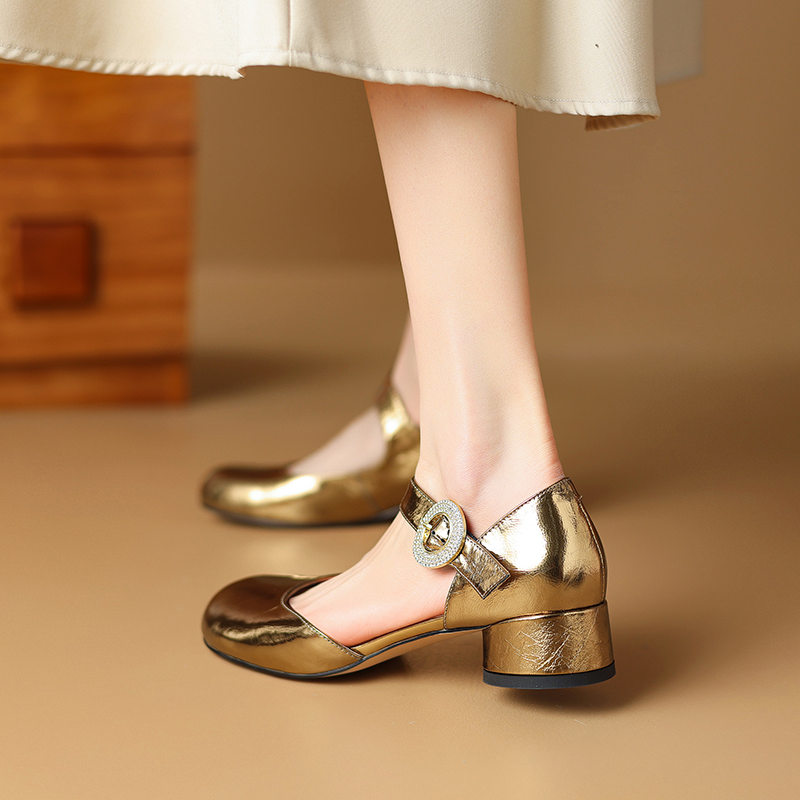 USS Shoes Virginia Women's Round Toe Ankle Buckle Strap Pumps - Luxuryurbanwear