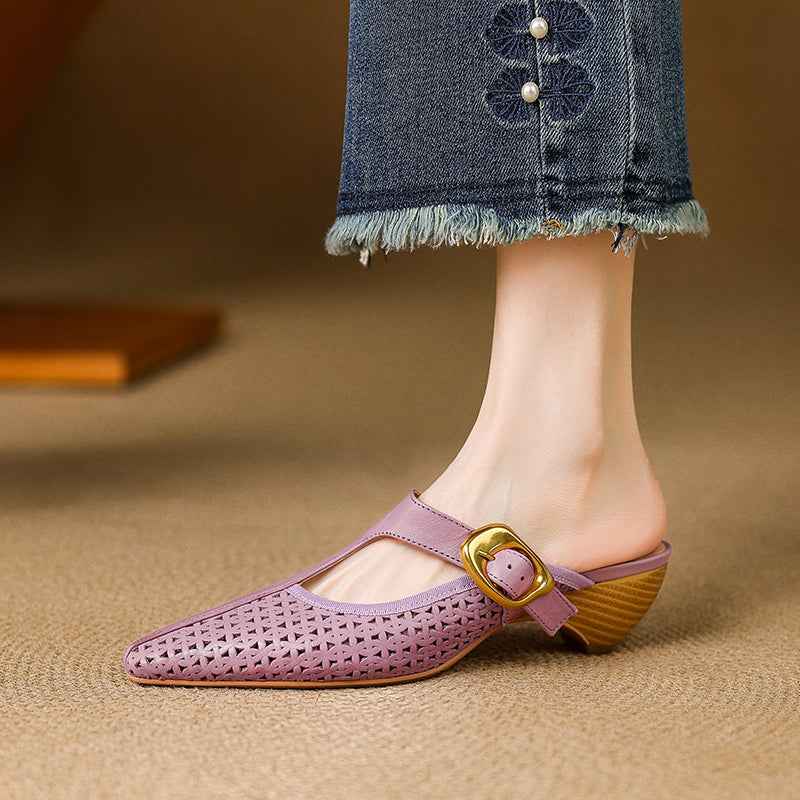 USS Shoes Women's Mary Janes Openwork Leather Sandals