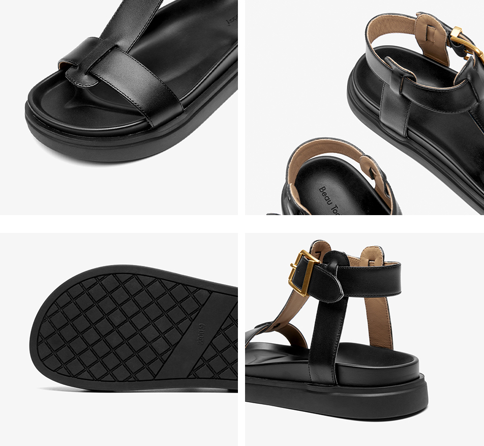 USS Shoes Sara Women's T-Strap Leather Sandal - Luxuryurbanwear