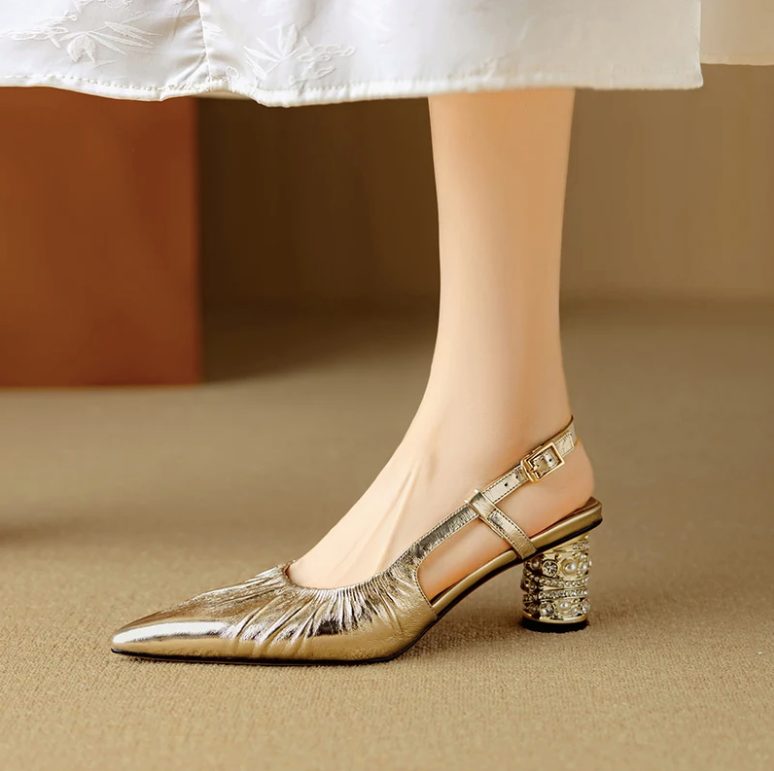 USS Shoes Xenia Women's Handmade Leather Pointed Toe Sandals - Luxuryurbanwear