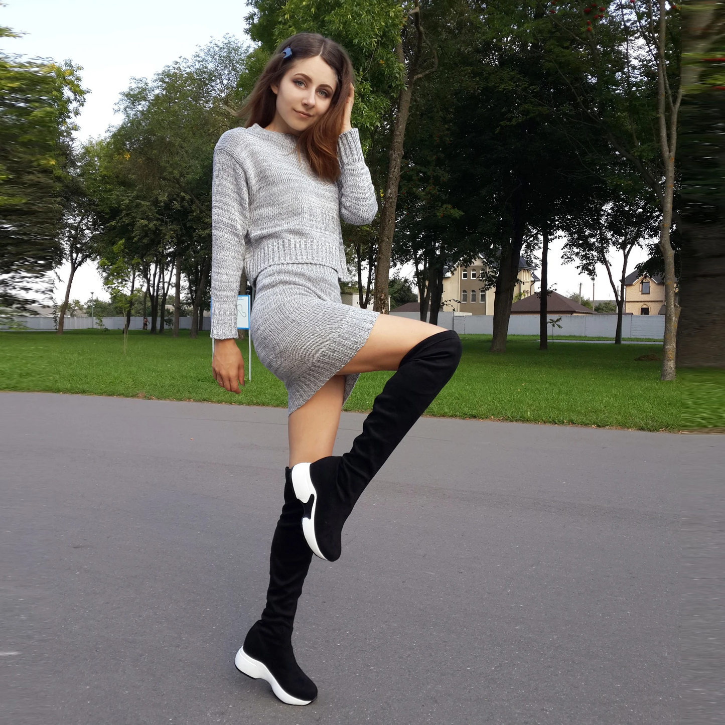 USS Shoes Yexy Women's Stretch Fabrics Over The Knee Boots - Luxuryurbanwear