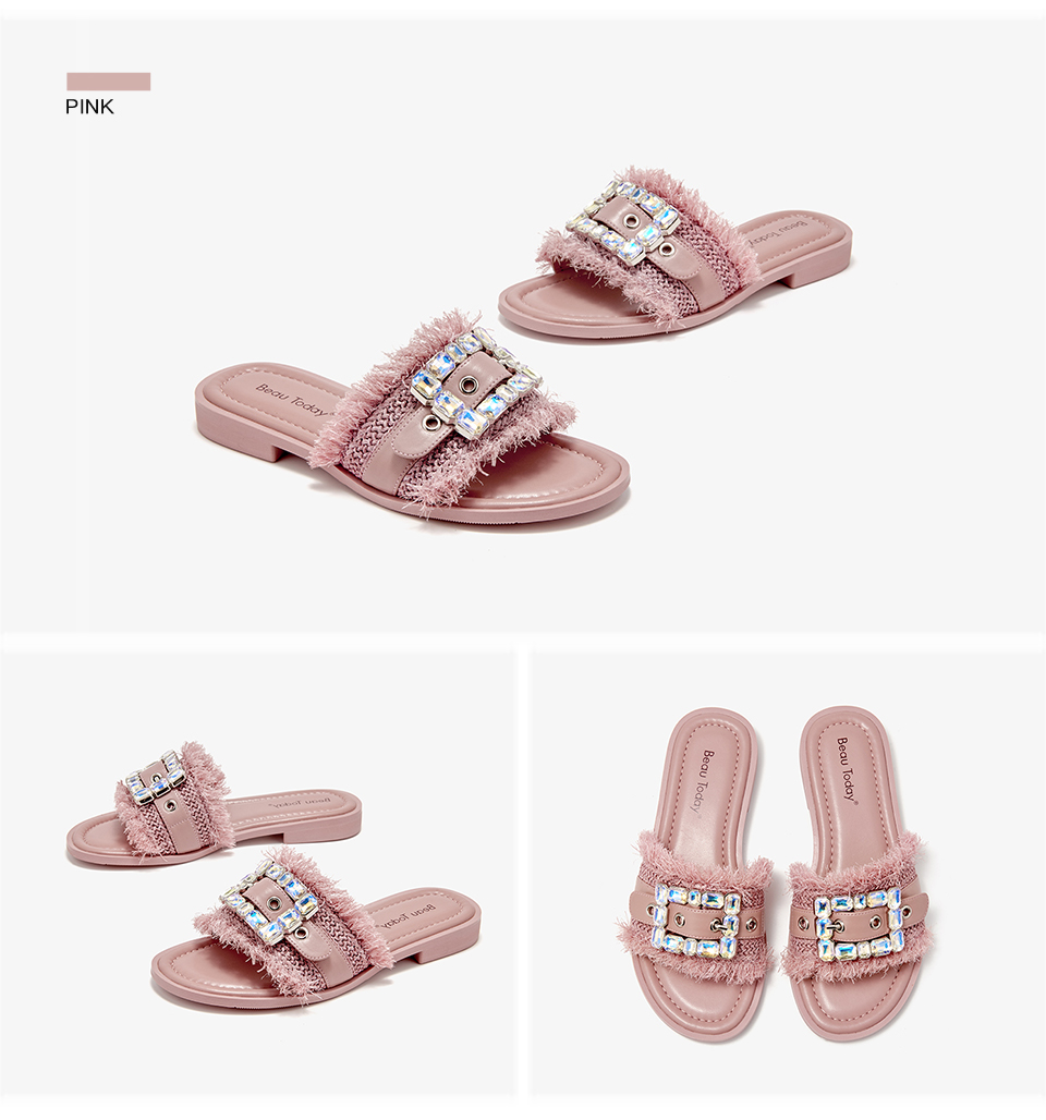 USS Shoes Zulma Women's Open-Toe Leather Slippers - Luxuryurbanwear