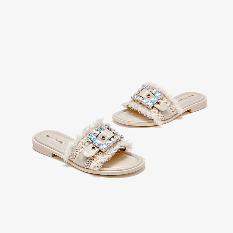 USS Shoes Zulma Women's Open-Toe Leather Slippers - Luxuryurbanwear
