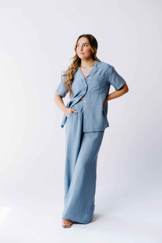 Washable Silk Wide-Leg Pants