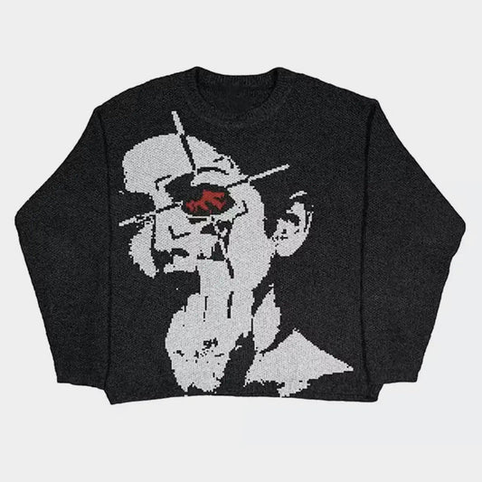 Glitch Reality | Statement Knit Sweater - Luxuryurbanwear
