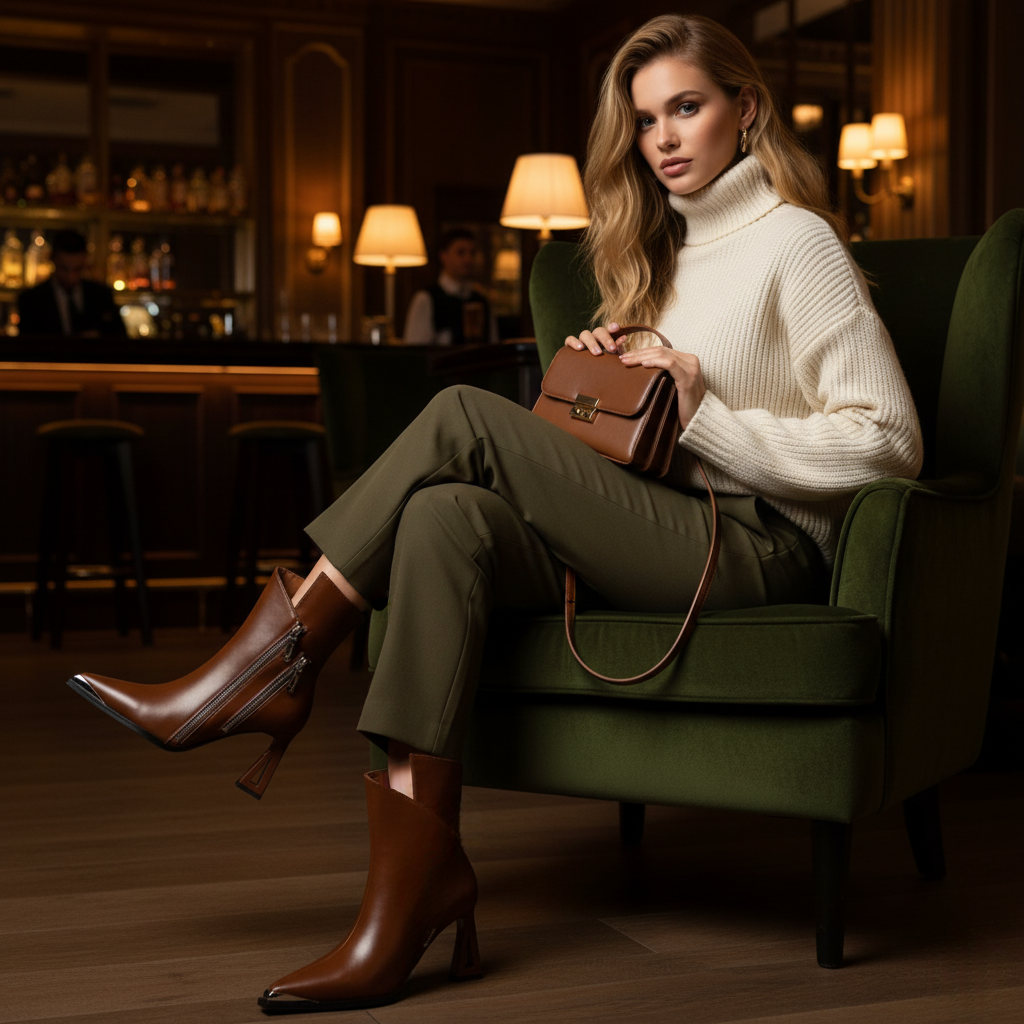 Zephyr Ankle Boot | Genuine Leather Zip Heel - Luxuryurbanwear